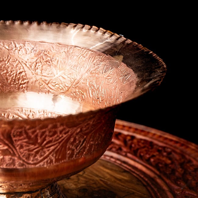 【6個セット】カシミールの重厚な精細彫金 大型 脚付きボウル 直径23cm 6 - 美しい造形です。