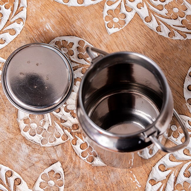 【6個セット】〔約250ml〕取っ手付き　かわいいフォルムのギーポット　ミルク缶　ミルクポット　ステンレス製 10 - 中はこのようになっています