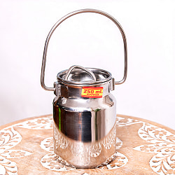 【6個セット】〔約250ml〕取っ手付き　かわいいフォルムのギーポット　ミルク缶　ミルクポット　ステンレス製 - サブ2