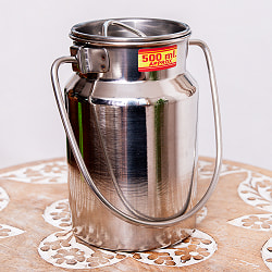 【6個セット】〔約500ml〕取っ手付き　かわいいフォルムのギーポット　ミルク缶　ミルクポット　ステンレス製 - サブ4