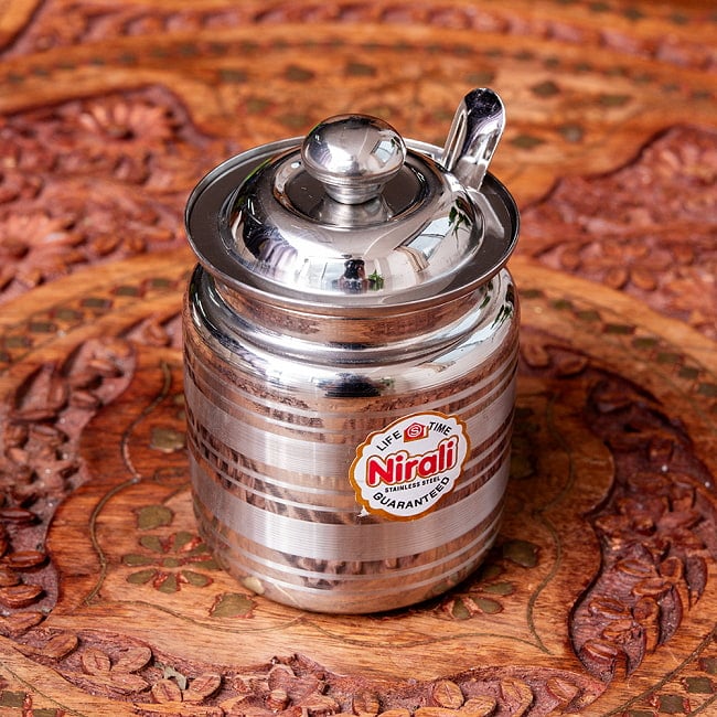 【6個セット】〔約150ml〕レードル付き シュガーポット ギーポット レトロな形にモダンな風合いが魅力 ステンレス製 2 - シュガーポットや、ギーポットとして使えるかわいい容器です。