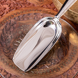 【6個セット】インドの台所から アタ粉スコップ〔約22cm〕丈夫なステンレス製 小麦粉 粉物 砂糖などをすくえて便利 - サブ4