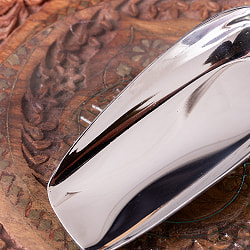 【6個セット】インドの台所から アタ粉スコップ〔約22cm〕丈夫なステンレス製 小麦粉 粉物 砂糖などをすくえて便利 - サブ5