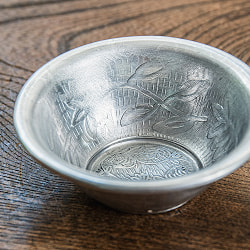 【6個セット】ムスリム職人の手仕事が息づく 薄彫り アルミボウル 直径：約8.5cm - サブ4