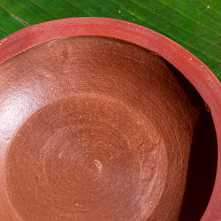 【3個セット】薄深皿 スリランカ伝統の素焼き食器 スーププレート テラコッタ製 直径：20.5cm程度 - サブ5