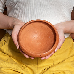 【10個セット】サラダボウル スリランカ伝統の素焼き食器 テラコッタ製 直径15.5cm程度 - サブ3