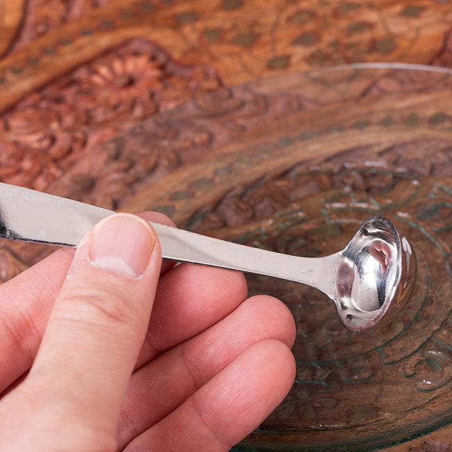 【3個セット】インドの便利なミニレードル テルパリ 約4ml ずっしり厚みのあるステンレス製　調味料をすくうのに便利 7 - 拡大写真です