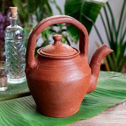 セイロンケトル スリランカ伝統のテラコッタのやかん型 水差し 約2L程度 - サブ3