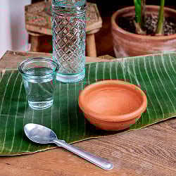 ミドルボウル スリランカ伝統の素焼き食器 テラコッタ製 直径12cm程度 - サブ3