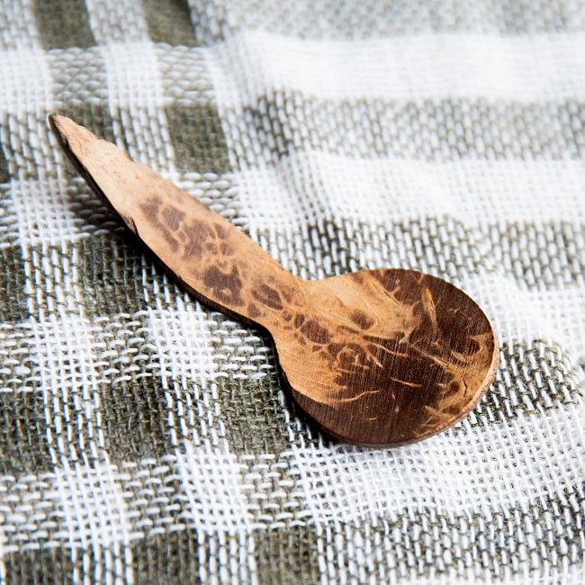 小瓶にも入るミニサイズ!ココナッツのソルトスプーンの商品写真 1枚目 商品の全体像です。