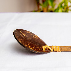 サラダの取り分けにも便利！ココナッツのスプーン・フォークセット　サラダサーバー - サブ4