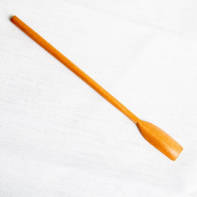 瓶の隅まですくえる!天然木のジャムスプーンの商品写真 5枚目 裏面はこんな感じです。