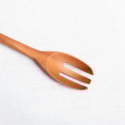 具材がすくいやすい！天然木のミニ先割れスプーン - サブ3