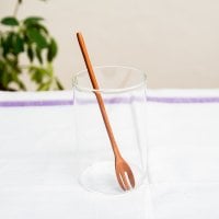 具材がすくいやすい!天然木のミニ先割れスプーン