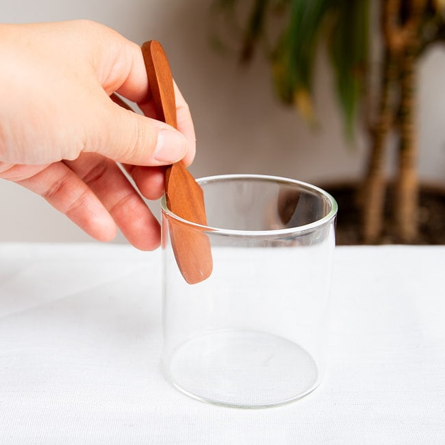 すくいやすいスコップ型! 天然木のアイスクリームスプーン 7 - カップスイーツなどにもおすすめ!