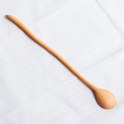 とっても長い持ち手の、波打つ天然木の　パフェスプーン　ソーダスプーン　ロングスプーン - サブ5