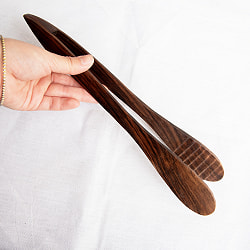 天然木のサービングトング　大　サラダサーバー　ベーカリートング　としても - サブ5