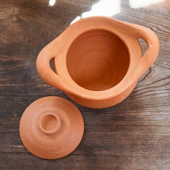 チムチュム鍋 タイ伝統の素焼き土鍋 1リットルサイズ 4 - フタを外してみました。