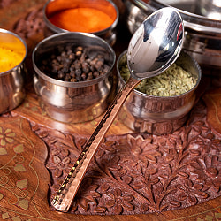 銅装飾槌目仕上げのスプーン[15.3cm] - サブ3