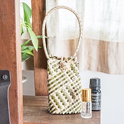 手のひらサイズの編みポーチ 天然素材パンダンリーフ製 - サブ2