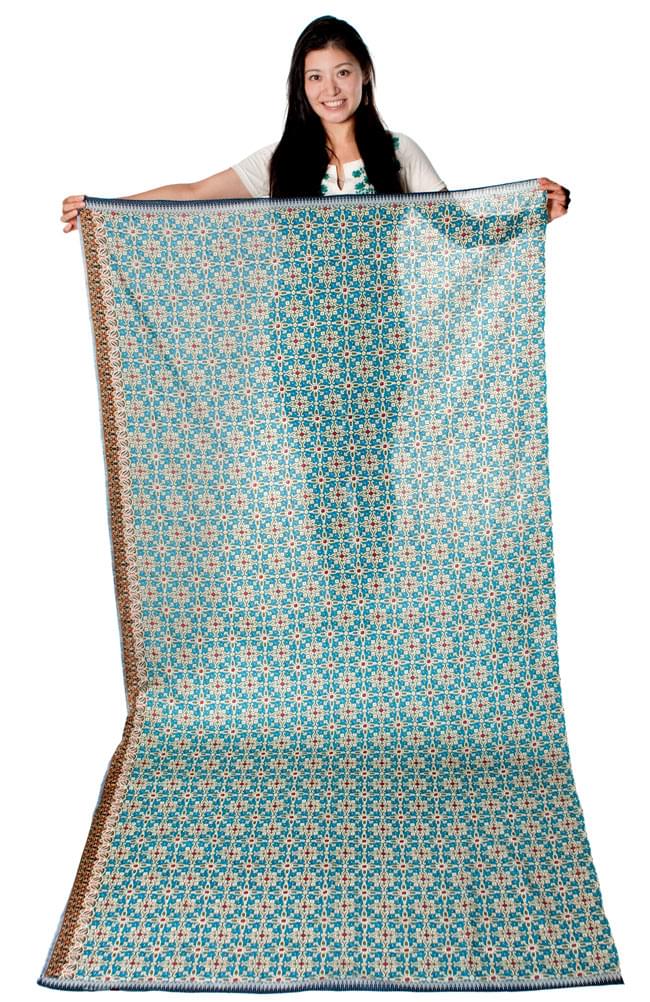 210cm*110cm〕インドネシア伝統！コットンバティック - 青・更紗 の