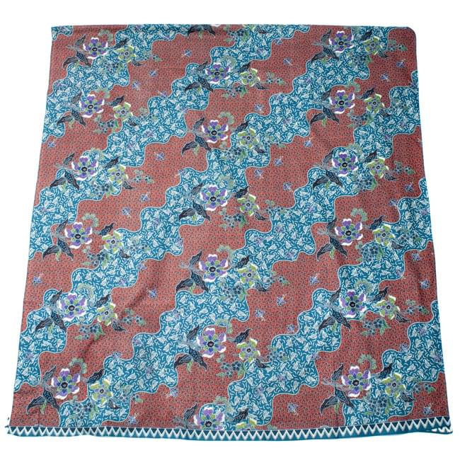〔210cm*110cm〕インドネシア伝統!コットンバティック - 橙色×青・更紗の写真