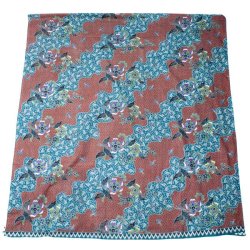 〔210cm*110cm〕インドネシア伝統！コットンバティック - 橙色×青・更紗の商品写真