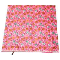 〔210cm*110cm〕インドネシア伝統！コットンバティック - ピンク・花更紗の商品写真