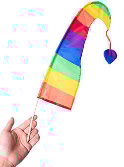 ［レッド］カラフルプリント - ウンブル・ウンブル（バリのぼり旗）【約50cm】 - サブ4