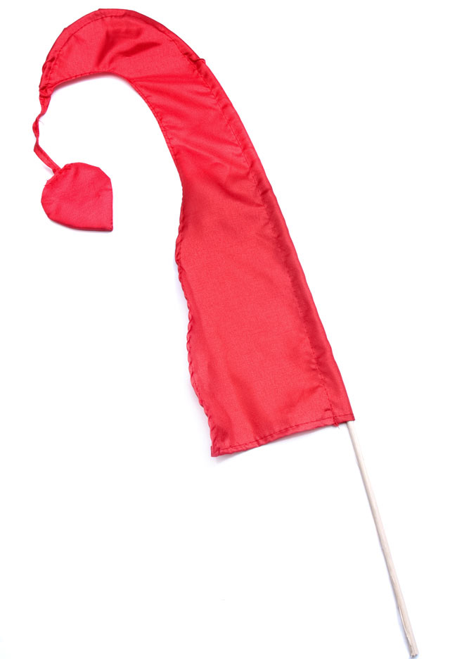 ［レッド］カラフルプリント - ウンブル・ウンブル（バリのぼり旗）【約50cm】の写真