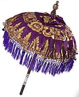 バリの装飾付き傘(紫) - 70cmの商品写真