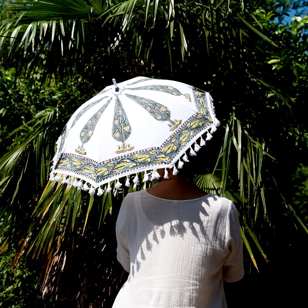 【全6種】木版染のボタニカルアンブレラ 傘・日傘 - 直径69cm程度2枚目の説明写真です