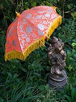 デコレーション用傘 - シルバー・オレンジの商品写真