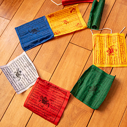 タルチョー【約17cmx約17cm 240cm】　アジアンなフラッグガーランド - サブ2