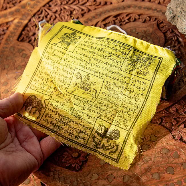 タルチョー【約16cmx約12cm 400cm】　アジアンなフラッグガーランド 本格サイズの写真ガーランド,フラッグガーランド,五色旗,タルチョ,タルチョー,ルンタ,チベット,マニ旗,祈祷旗,タルチョク