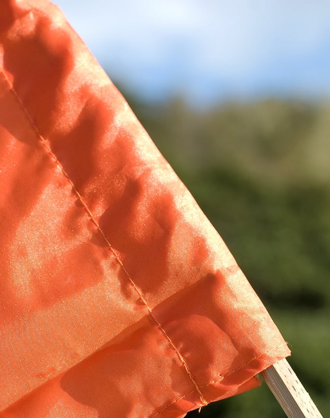 【6個セット】［レインボー］カラフルプリント - ウンブル・ウンブル（バリのぼり旗）【約220cm】 5 - 手持ち部分です