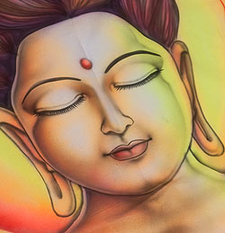 ブッダの最高級ブラシペイントバティック【240cm x 140cm】 - サブ5