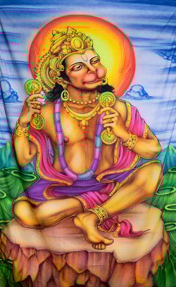 ハヌマンの最高級ブラシペイントバティック【240cm x 140cm】 - サブ2