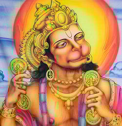 ハヌマンの最高級ブラシペイントバティック【240cm x 140cm】 - サブ3