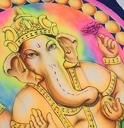 ブラシペイントバティック(ガネーシャ) - サブ3