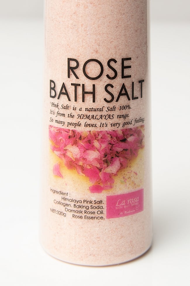 岩塩ローズバスソルト【ラ・ロッサ 】 3 - ラベルの拡大です。