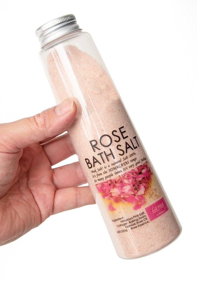 岩塩ローズバスソルト【ラ・ロッサ 】 4 - これくらいのサイズ感になります。