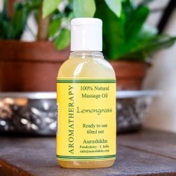 オウロシカ　マッサージ　イエロー - Auroshika Aromatherapy Massage Oil - Lemongrass 60ml