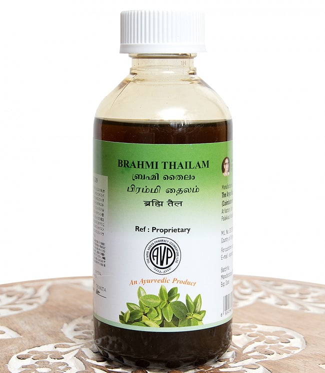 ＡＶＰ　ブランミー　タイラム[Brahmi Thailam 200ml]の写真アーユルヴェーダオイル,シロダーラ,オイル,マッサージ,AVP,ブラフミータイラム