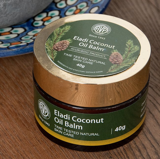 ＡＶＰ　エラディ　バーム - アーユルヴェーダのオイルと蜜蝋のバーム[Eladi Coconut Oil Balm 40g] 3 - 簡単な日本語の説明が同封されています