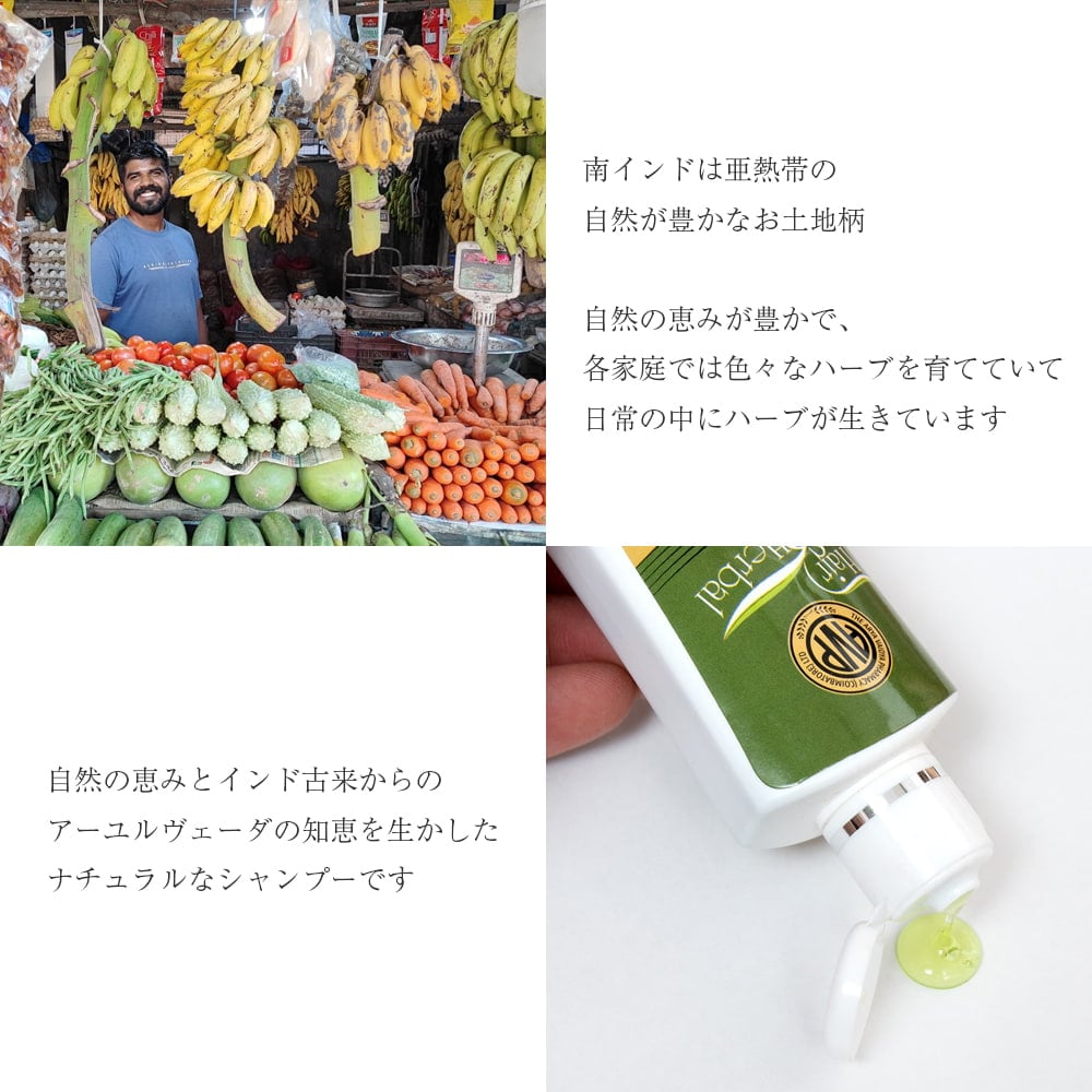 ＡＶＰ　ヘアー＆ハーバル　シャンプー[Hair & Herbal Ayurvedic Shampoo 100ml]3枚目の説明写真です