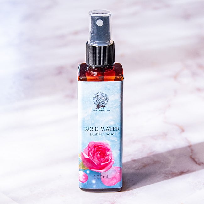 【100ml】便利なスプレータイプ プシュカル ダマスク ローズ ウオーター【生バラだけの化粧水】 7 - お届け時はスプレーボトル。