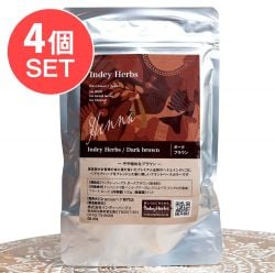 【送料無料・4個セット】Indy Herbs Mix ヘナパウダー プラントベースカラー - ダークブラウン 100g の商品写真