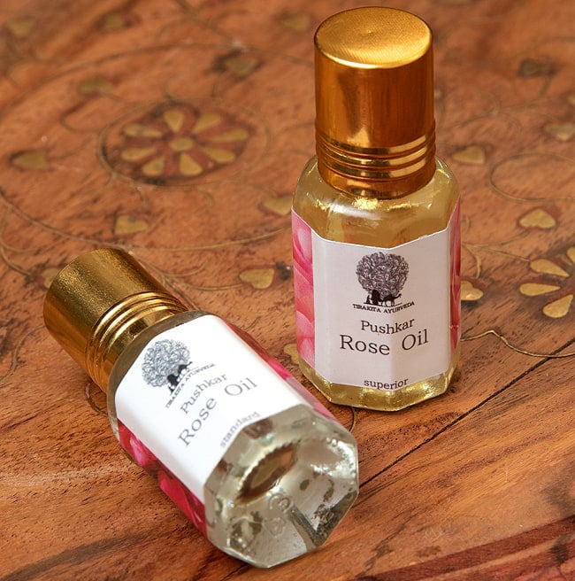 【10個セット】【Standard】プシュカル ダマスク ローズオイル【精油 6ml】 7 - SuperiorとStandardはこの様に色が異なります