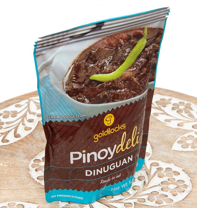 フィリピン料理 レトルト−豚肉と豚血のシチュー - Dinuguan ディニュグアン 【Goldilocks】 4 - 斜めから撮影しました